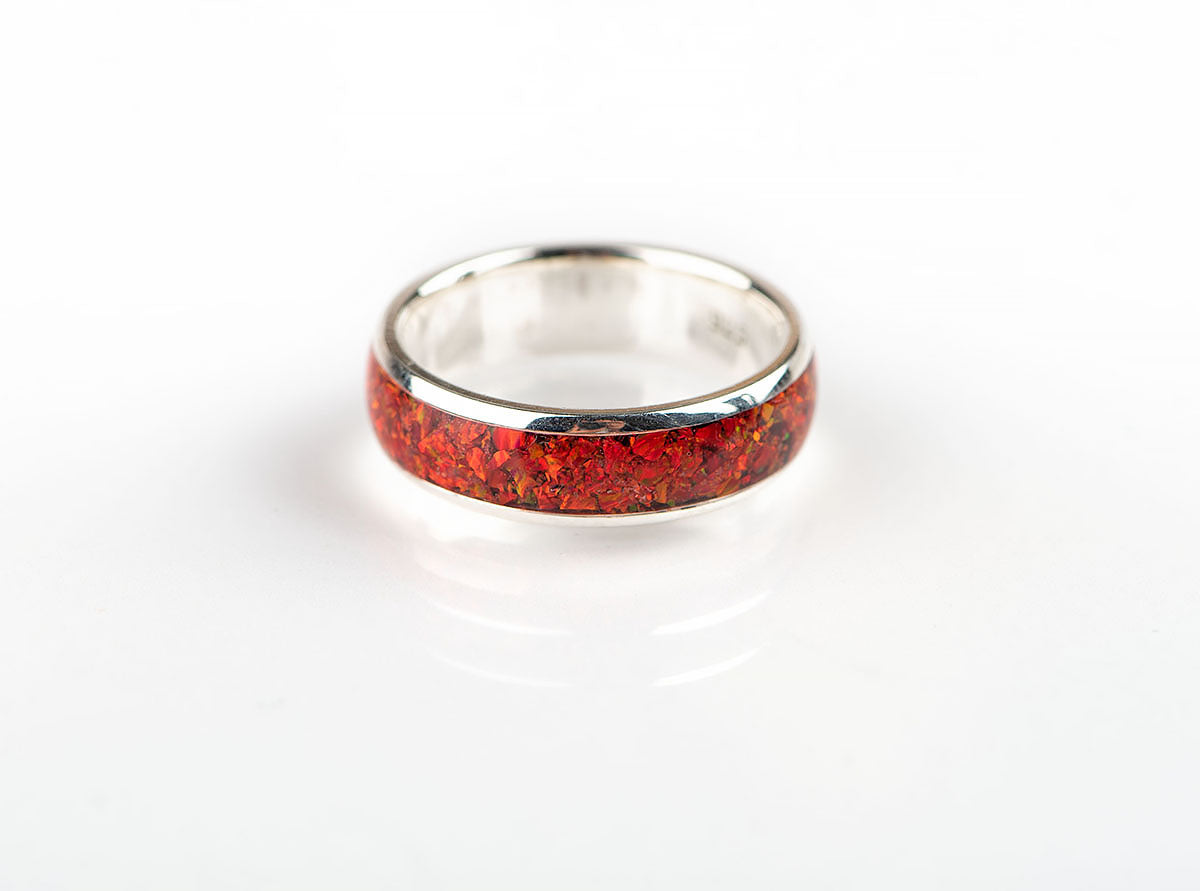Prstan - srebro, Rdeč Opal Rubby Red - Simon Vida Jewelry