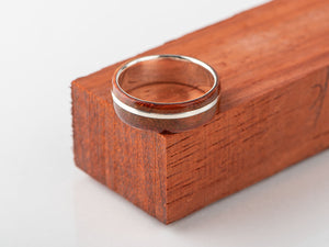 Prstan - Srebro, les Padouk, moški/ženski - Simon Vida Jewelry