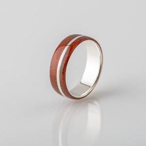 Prstan - Srebro, les Padouk, moški/ženski - Simon Vida Jewelry