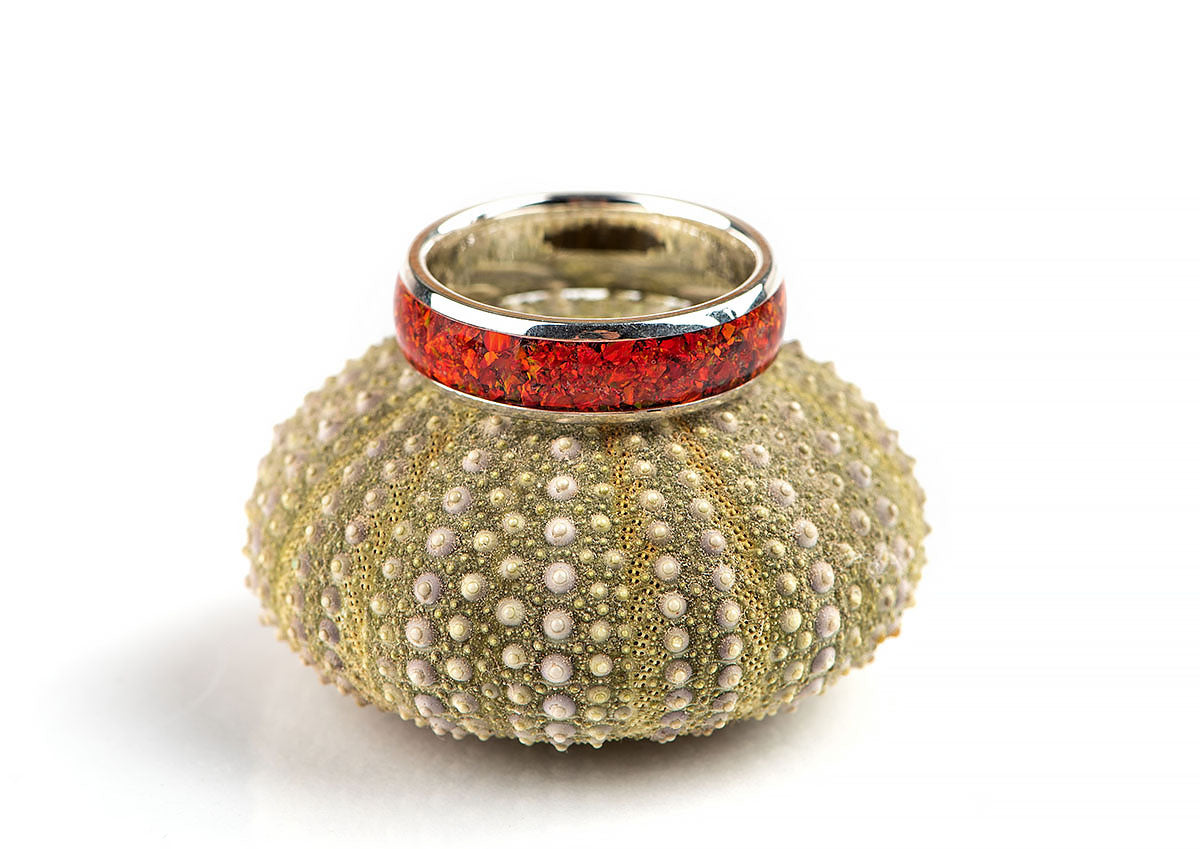 Prstan - srebro, Rdeč Opal Rubby Red - Simon Vida Jewelry