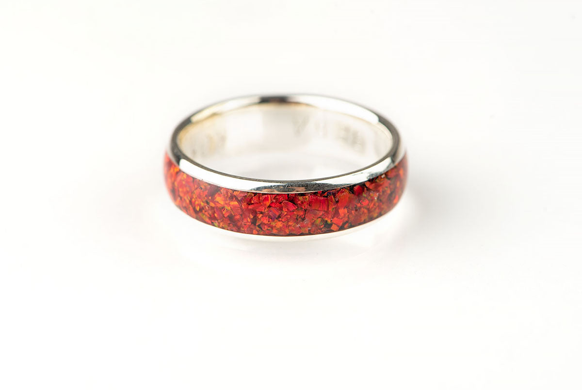 Prstan - srebro, Rdeč Opal Rubby Red - Simon Vida Jewelry