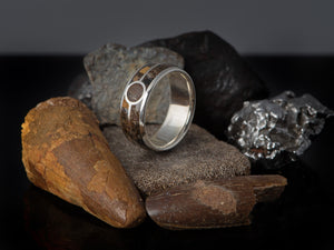 Prstan Armageddon - Srebro, Meteorit, Fosil, T-REX - Simon Vida Jewelry