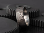 Naložite sliko v pregledovalnik galerije, Prstan - Damaščansko jeklo Obsidian - Simon Vida Jewelry
