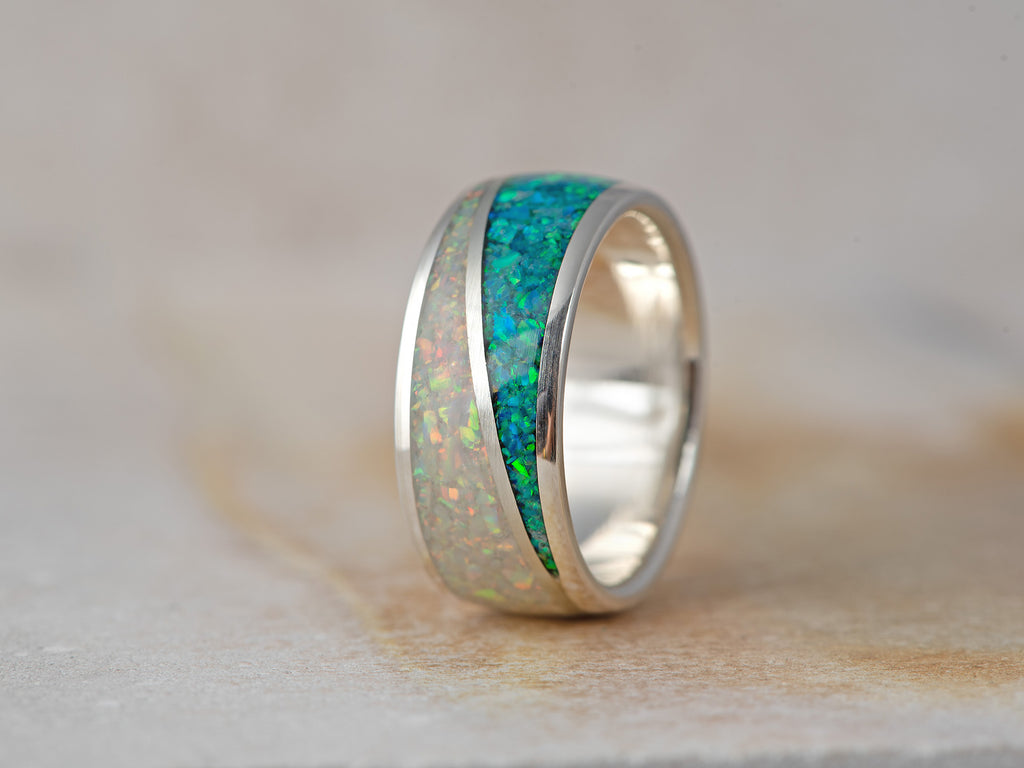 Prstan - srebro , Dvojni Opal-Spiral - Simon Vida Jewelry