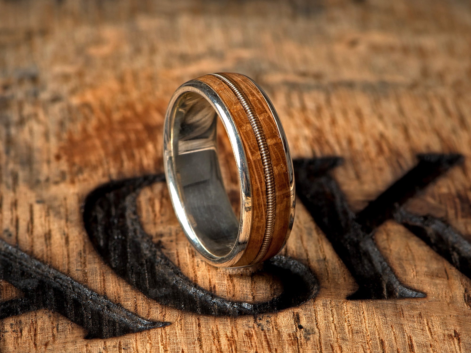 Prstan - srebro, Jack Daniels les, Kitarska Struna - Simon Vida Jewelry