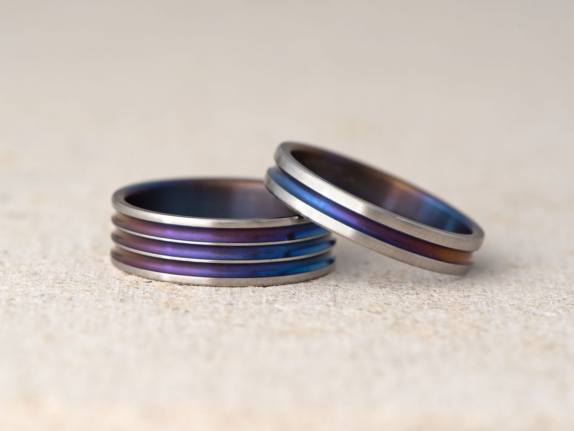 Prstan - Titan Barvne črte - Simon Vida Jewelry
